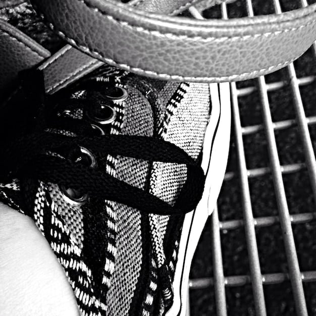 A detailed shot of a rare, limited-edition sneaker, highlighting the unique design and materials. The background is blurred to keep the focus on the sneaker's details.