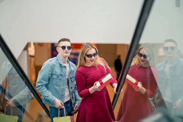 A candid shot inside a boutique during a fashion drop event. Shoppers are eagerly browsing the merchandise, with store staff assisting them. The atmosphere is lively and energetic, with a sense of exclusivity and excitement.