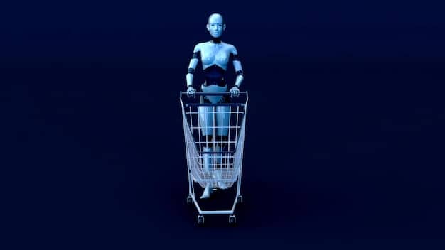 A digital representation of a botnet attacking a website, with lines of code and shopping carts overlayed to symbolize automated purchasing attempts.