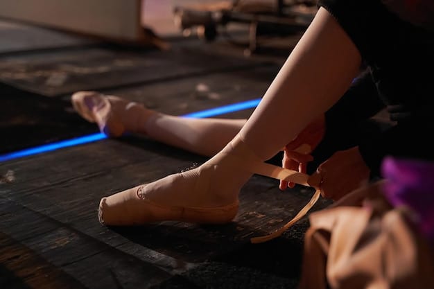 A close-up shot of feet performing the 