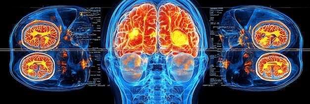 A brain scan image highlighting the regions activated during an ASMR experience. These regions include the prefrontal cortex, anterior cingulate cortex, and somatosensory cortex.