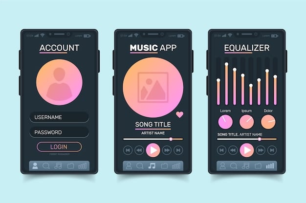 Screenshots of the TikTok app showing the process of selecting sounds from the library, using the search bar, and adjusting sound levels.